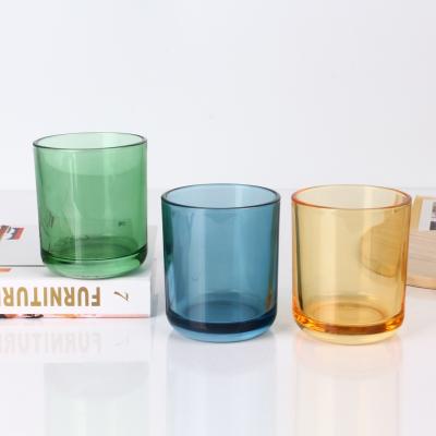 China Home Decoration Colorful Unique Shape Candles Scented Luxury Glass Candle Jar for sale