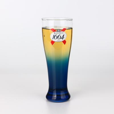 China New New New 16oz Gradient Color Drink Beer Glass Mug With Customized Logo for sale