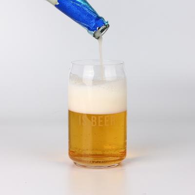 China Hot Sale Amazon Low MOQ 480ml Cheap Stock Beer Can Of Beer Shaped Glass For Promotion for sale