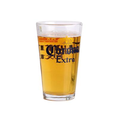 China Beer Stocked Beer Glass 16oz Beer Glass Mug 16oz With Customized Logo for sale