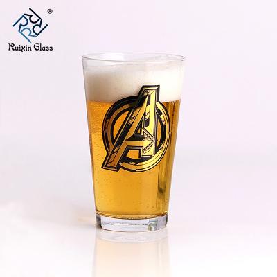 China Beer Drinking Large Capacity Logo Craft Beer Glass Custom Made for sale