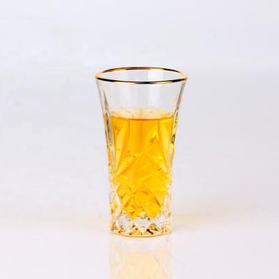 China New design CLASSIC 2 oz gold rim shot glass with sublimation shot glasses for sale