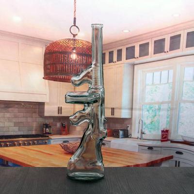 China Custom Personalized Unique Beverage Machine Gun Glass Wine Bottle for sale