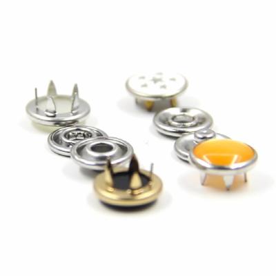 China Custom Dry Cleaning Pearl Metal Fork Ring Snap Button For Baby Clothing for sale