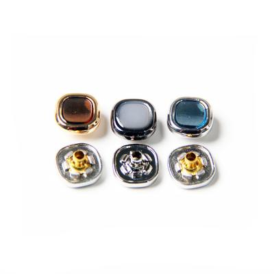 China 2020 New Design Sustainable Wholesale Fashion Square Shape Metal Eco-friendly Custom Rhinestone Crystal Snap Button For Garment for sale