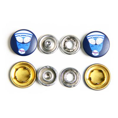 China Fancy Custom Logo Paint Metal Snap Buttons Eco-Friendly Sustainable Wholesale For Baby Clothing for sale