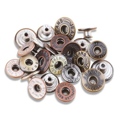 China Sustainable High Quality Wholesale Metal New Arrival Zinc Alloy Jeans Button for sale