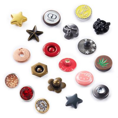 China Crystal Rhinestone Decoration Rivet Metal Nickel Free Custom Leather Rivet For Clothing Jeans for sale