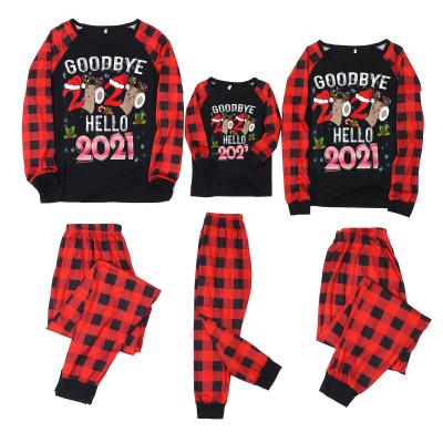 China 2021 New Design Christmas Pajamas Adult Parents And Children QUICK DRY Sleepwear Plus US Size for sale