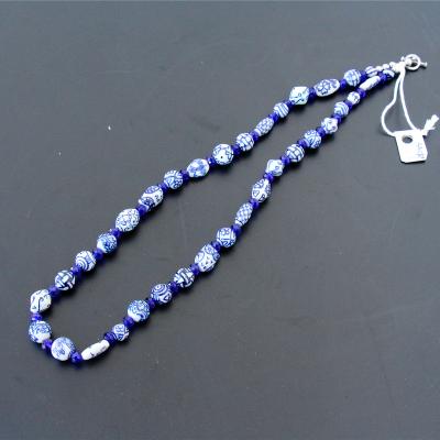 China CLASSIC Women's Necklace Ocean Blue Hand Painted Custom Crystal Ceramic Jewelry Beads Necklaces Gifts Necklace Jewelry for sale