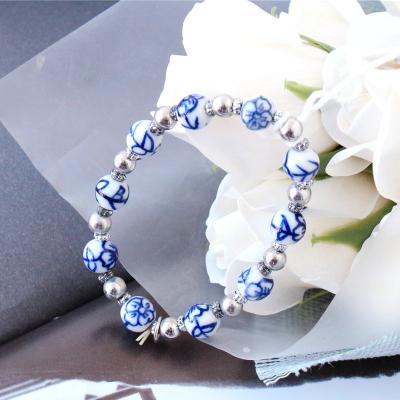 China CLASSIC fashion jewelry beaded bracelets cuff for kids for young lady natural ceramic jewelry for sale