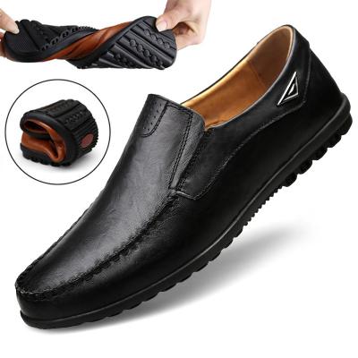 China 2021 Brand Luxury Genuine Leather Mens Casual Shoes Fashion Trend Mens Loafers Loafers Breathable Slip On Black Workout Shoes Plus Size 37-47 for sale