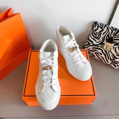 China 2021 Famous Designer Leather Women High Tops Factory White High Tops Factory Designer Fashion Sneaker Lightweight Durable Sport Breathable Sneakers for sale