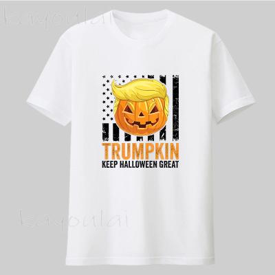 China Anti-pilling Wholesale Funny Halloween Men's Trumpkin T-Shirt Keep The Big Pumpkin Trump Funny Tee Shirt Halloween for sale