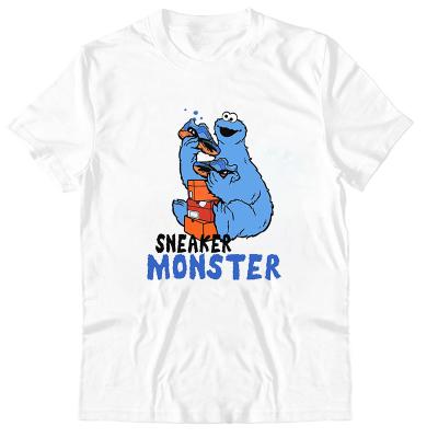 China 2021 Wholesale Cartoon Character Monster Sneaker T-shirts Mens Anti-pilling O-neck T-shirts 100% Cotton Men's T-shirts Wholesale for sale