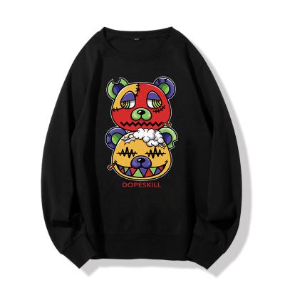 China 2021 New Fashion Anti-wrinkle Fashion Streetwear Bear Print Men Sweatshirt Plus Size Mens Sweatshirts for sale