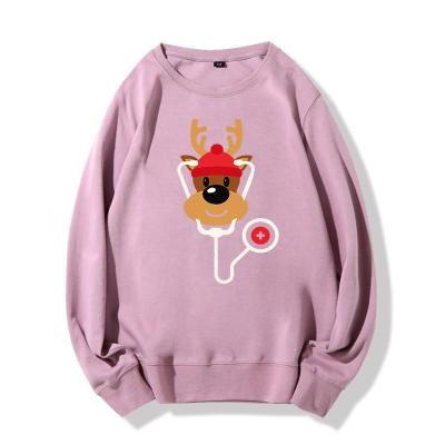 China Cute Nurse Christmas Crew Women Reindeer Sweatshirt Anti-wrinkle Newcomer Santa Nurse Sweatshirt for sale