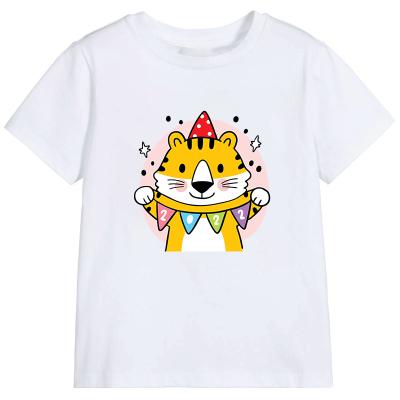 China 2022 High Quality T-shirts Cotton Soft Graphic QUICK DRY And Cute Tiger Face New Year Child Shirt Personalized T-shirt for sale