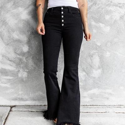 China 2012 Breathable High Quality Bell-Bottom Denim Women Jeans Black for sale