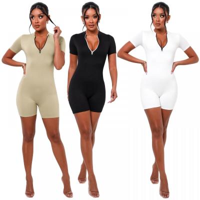 China Viable Summer Fashion Women Romper Contrast Color And Deep V Skinny And Backless 643766 for sale