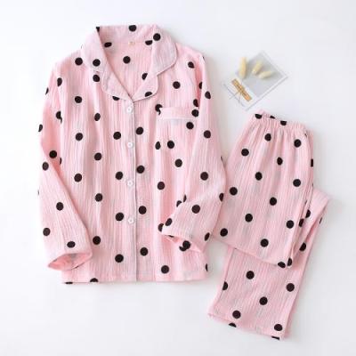 China New Cotton Breathable Women Pajamas Set Different Size For Choice And Two Piece Pants And Top Stitch Set 670196 for sale