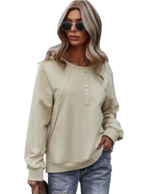 China Breathable 2021 New Arrivals Fall Loose Women Sweatshirts Polyester Ladies Autumn Clothes 632079 for sale