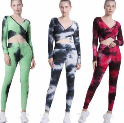 China 2021 fashion sportswear clothes high waist yoga set breathable drop sportswear for sale