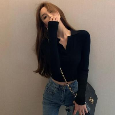 China New breathable girls autumn clothes crop top women long sleeve t-shirt hotsale for sale