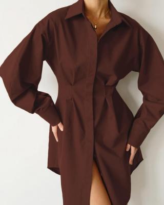 China High Quality Breathable Slim Long Sleeve Shirt Dress Hot Sale In China for sale