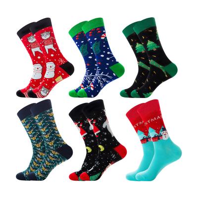 China QUICK DRY Mens Design Fashion Crew Socks Santa In Stockings Cotton Christmas Tube Socks For Men for sale