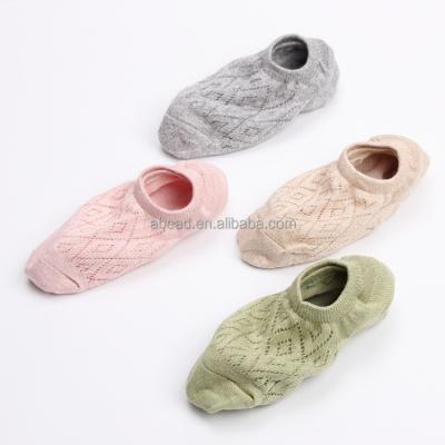 China Sustainable Women Girl Summer Low Net Socks Solid Cut Out Anti Slip Socks for sale