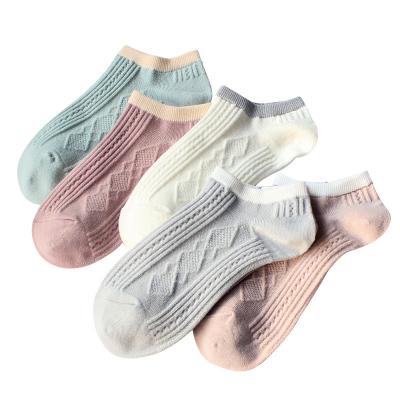 China QUICK DRY Candy Color Japanese Style Ankle Boots Women Summer Custom Breathable Cotton Ankle Socks for sale