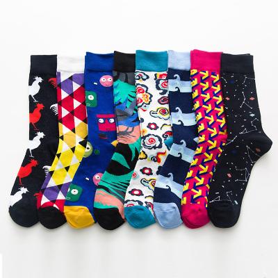 China Wholesale Fashion Anti-slip Cotton Crew Men Dress Socks Custom Colorful Happy Tube Socks Teen Men for sale