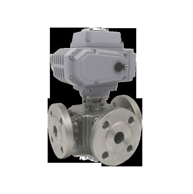 China Electric Three-Way Flanged Ball Valve For Process Automation And Versatile Flow Routing for sale