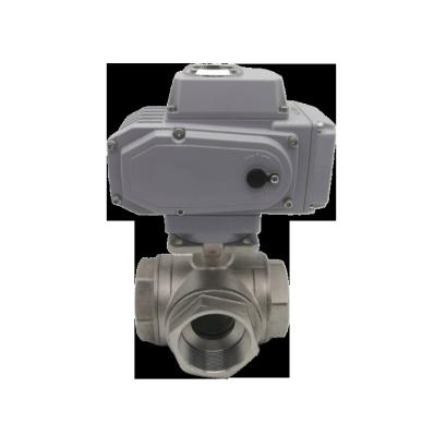 China Pneumatic Three-Way Threaded Ball Valve For Industrial Fluid Control And HVAC Systems for sale