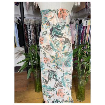 China 100% Polyester Breathable Chiffon Printed Fabric Crincle Natural Effect For Women's Dress for sale