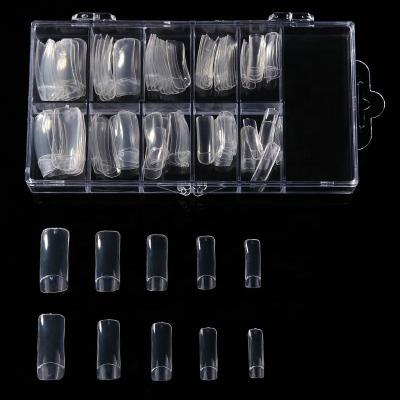 China DIY Nail Art 100pcs Artificial False Nails French Cover Full/Mid Cover Nail Tip Acrylic Artificial Nails for sale