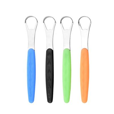 China Fashional Clean Colorful Interdental Portable Stainless Steel Copper Tongue Scraper Effectively for sale