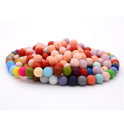 China BPA Free Silicone Soft 15mm Beads To DIY Baby Teething Chewable Bracelet For DIY Necklace Jewelry for sale