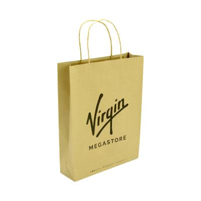 China Recyclable Recyclable High Quality Package Bags Twisted Handle Brown Grocery Kraft Paper Bag for sale