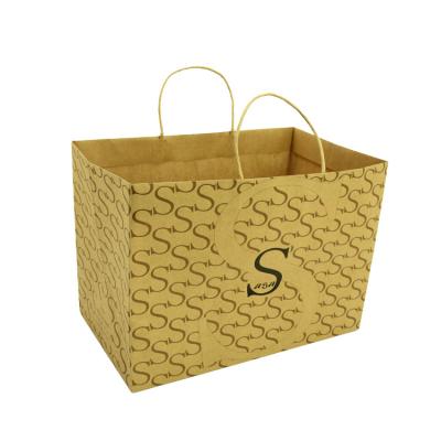 China Custom Recyclable Cheap Price Fast Food Shopping Bag Recyclable Brown Kraft Paper Bag With Your Own Logo for sale