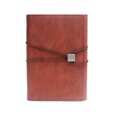 China Fashion Magnetic Portable Custom Fancy Journal String Limit Leather Notebook with Bag and Metal Tag for sale