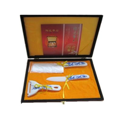 China Factory Direct Selling Kitchen Viable Ceramic Gift Three Piece Fruit Knife Creative Fruit Knife Peeler Set for sale