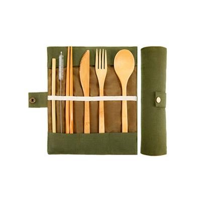 China Sustainable New Products Baby Spoon Fork Sets Bamboo Cute Cartoon Animal Kids Cutlery Set With Handle Bamboo Tableware for sale