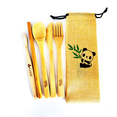 China Cheapest price high quality sustainable biodegradable and sustainable bamboo cutlery set with customized logo for sale