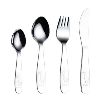 China Western Stainless Steel Children'S Gift Box Four-piece Pattern Cartoon Tableware Shop Maternal And Baby Stocked Knife And Fork for sale