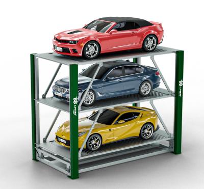 China Underground Garage Triple Elevated Parking Lifts Vertical Car Parking System 5000x1850x1550mm for sale