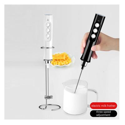 China Original Custom Handheld Instant Automatic Foam USB Rechargeable Electric Milk Frother Machine Viable for Lattes with Stand for sale