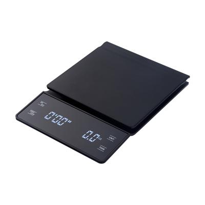 China With 3kg Coffee Scale High End Precision Black Kitchen Smart Electronic Digital Weighing Scale Tray With 0.01g Timer for sale