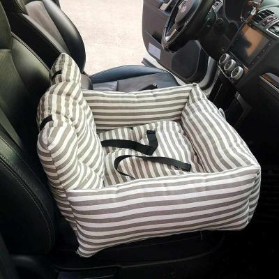 China Travel Pet Car Booster Bucket Seat Pet Stripe Car Seat For A Happy And Safe Ride With Dogs Or Cats Small Dog Stripe Bed for sale